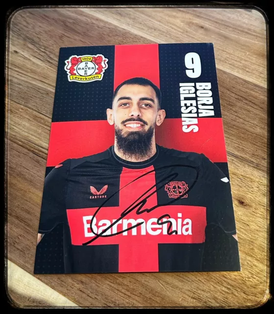 NEU * Autogrammkarte von Borja Iglesias * Bayer Leverkusen * 23/24 * BRAND NEU