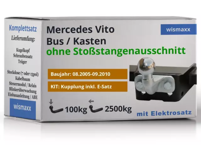 ANHÄNGERKUPPLUNG für Mercedes Vito 05-10 starr BRINK +7pol ESatz ECS