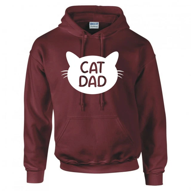 Divertente Animale " Gatto Papà " Felpa con Cappuccio