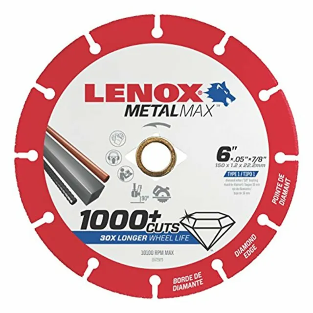 Lenox Tools 1972923 METALMAX Diamond Edge Cutoff Wheel, 6" x 7/8"