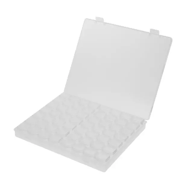 Schmuckkästchen mit 56 Rastern, mit Stickerei, Kristall-Perlen, transparent