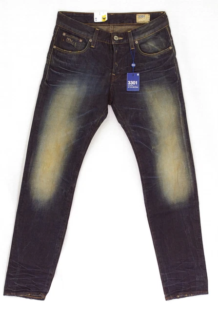 Jean G-Star RAW Regular Straight 'Blades Tapered' Homme – Coupe Droite, Bleu, Neuf Avec étiquettes