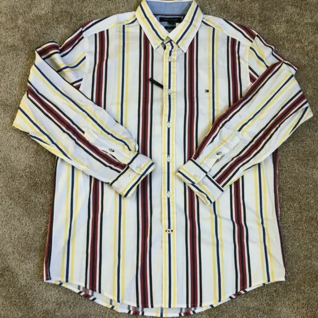 NWT Men's Tommy Hilfiger Stripe Stretch Classic Fit Button Down LS Shirt M/L/XL