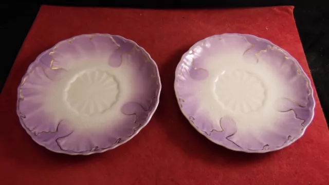 Lot de 2 grande sous tasses en faience de Lunéville modèle Art Nouveau