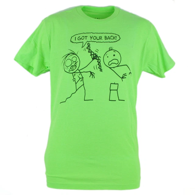 I GOT YOUR Back Stick Figure Drawing Neon Green Fifth Sun Tshirt Shirt 