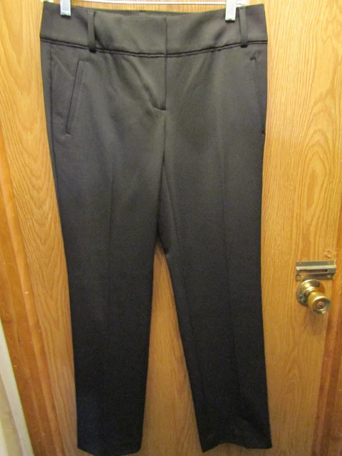Womens Ann Taylor Loft Julie Straight Black Pants Sz 0 Inseam 31" Waist Flat 15"