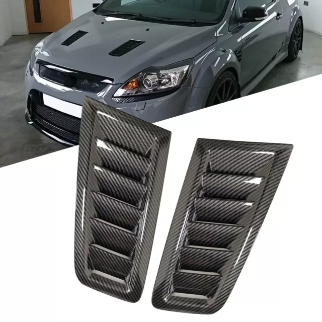 For Ford Focus RS ST MK2 style ABS Bonnet Vents Hood Trim Carbon Fiber Pattern