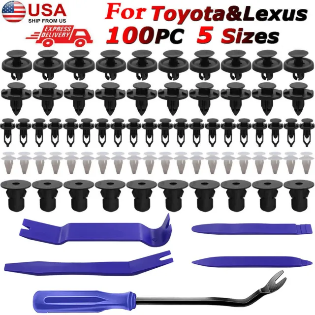 For TOYOTA & LEXUS Car Trim Removal Tool Bumper Push Fasteners Rivets Clips Kit