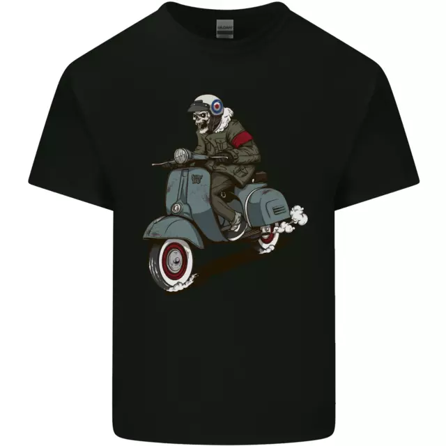 Scooter Skull Biker Motorcycle MOD Mens Cotton T-Shirt Tee Top