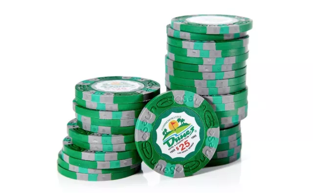 Dunes Casino Poker Chips $25 9 gram Clay Composite