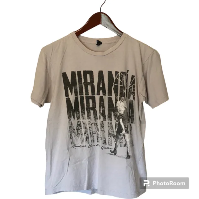 Miranda Lambert Gray S/S T-Shirt Men's M Tour Music Roadside Bars Pink Guitars