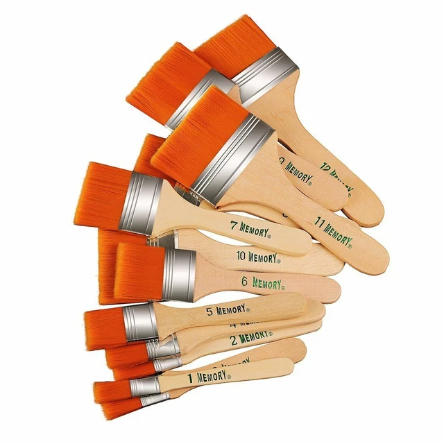 Nylon Pittura Spazzole Set per Acrilico Olio Disegno Acquerello IN Legno Dipinto