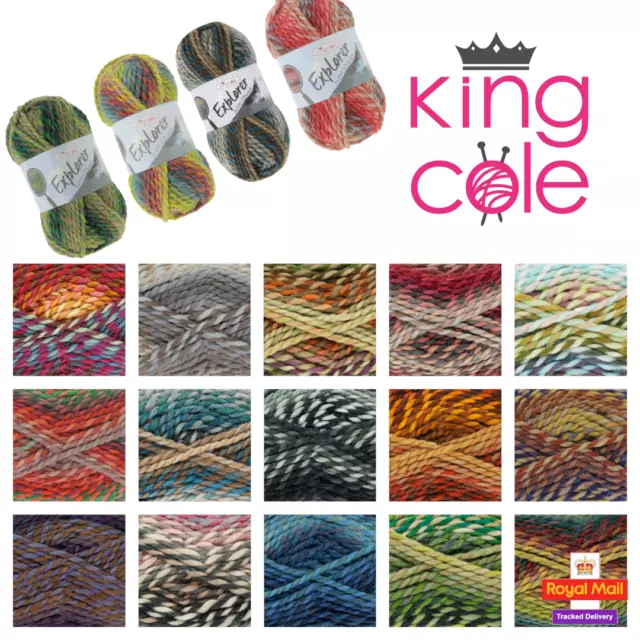 King Cole Explorer Super Chunky 100g Knitting Crochet Yarn Acrylic Wool
