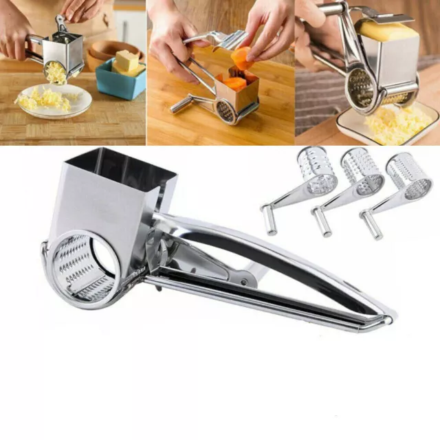 Kitchen Craft Stainless Steel Rotary Cheese Grater Vegetable Shredder Hand Held