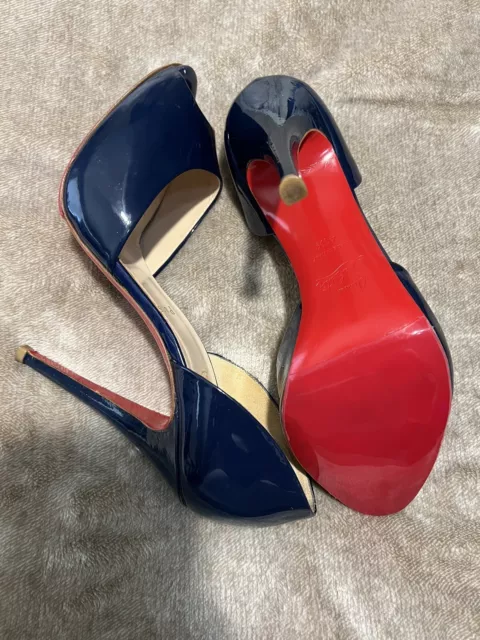 Christian Louboutin Blue Peep Toe Heels