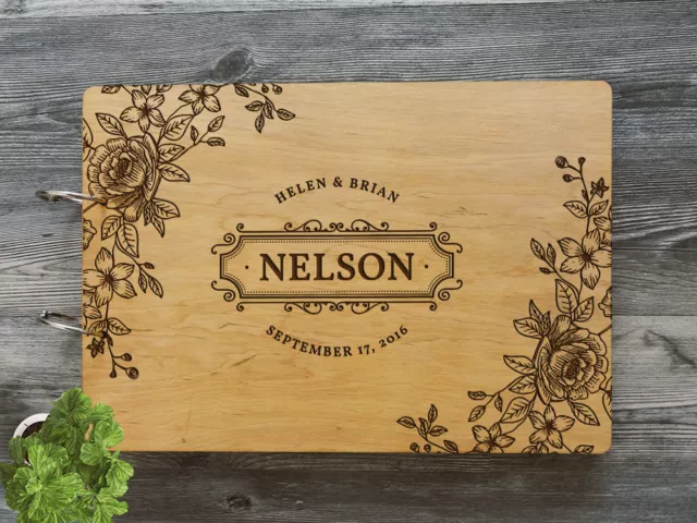 Personalized Wedding Guest Book Rustic Wedding Guestbook Wedding Wood Guest Book