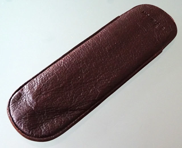 Astuccio Porta Penne In Pelle Conciata Al Vegetale Hiram - Nero (per 2 Penne) - 5