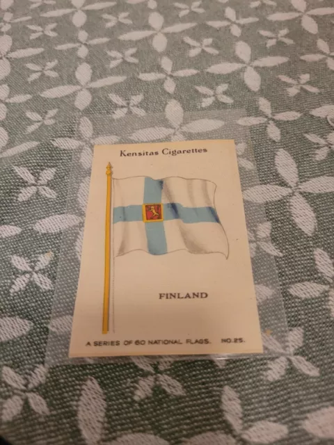 1933 Kensitas Cigarette Silk, National Flags Series, No  25 Finland