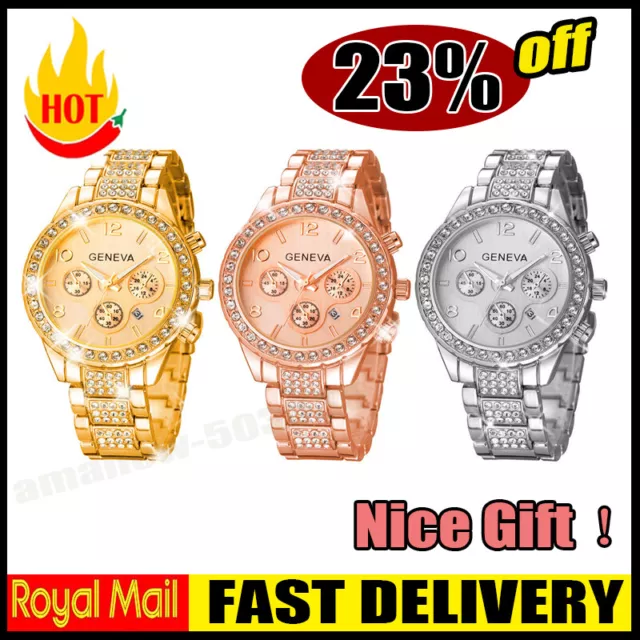 Crystal Diamante Women Quartz Ladies Wrist Watches Fashion Rhinestone Watch Gift