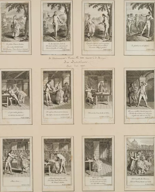 BERGER (*1744) nach CHODOWIECKI (*1726), Szenen aus Sedaines: Der Deserteur,  17