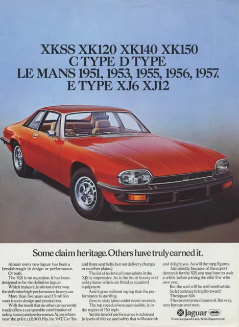 Some claim heritage. Others have truly earned it Jaguar XJS ad 1976