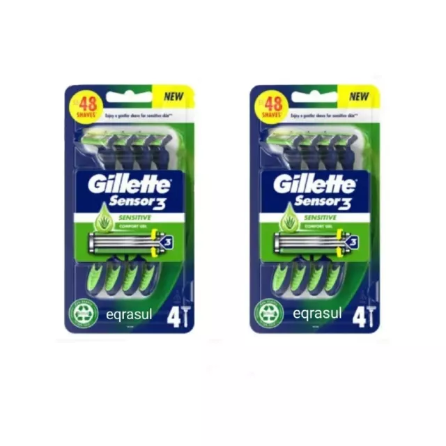 GILLETTE SENSOR 3 COMFORT - 8 Razors 3-Blades - Comfort Gel - Free Delivery