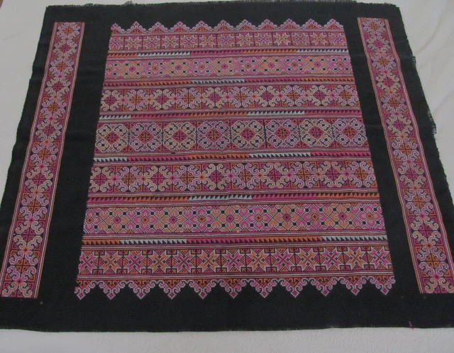 Vintage Thai Laos Burmese Hand Embroidered Wall Hanging/Table Topper/Scarf