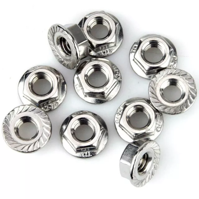 Flanged Nuts Serrated Zinc Plated Steel Flange Nut Bzp Metric M4 - M10  Cheap !!