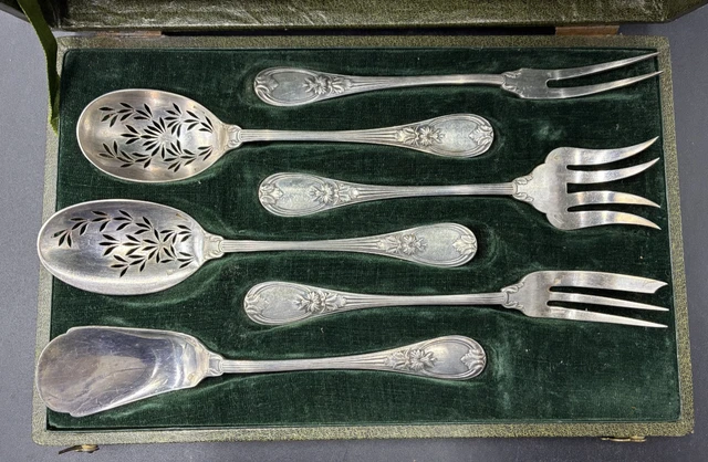 Ancien Service à Mignardises En Argent Et Doré - Manufrance, Français, Vintage