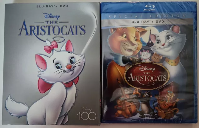 New Disney The Aristocats Blu Ray + Dvd 2 Discs Disney100 Slipcover Sleeve