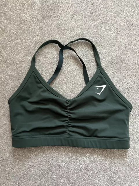 Gymshark Ruched Sports Bra Black Size Medium - New