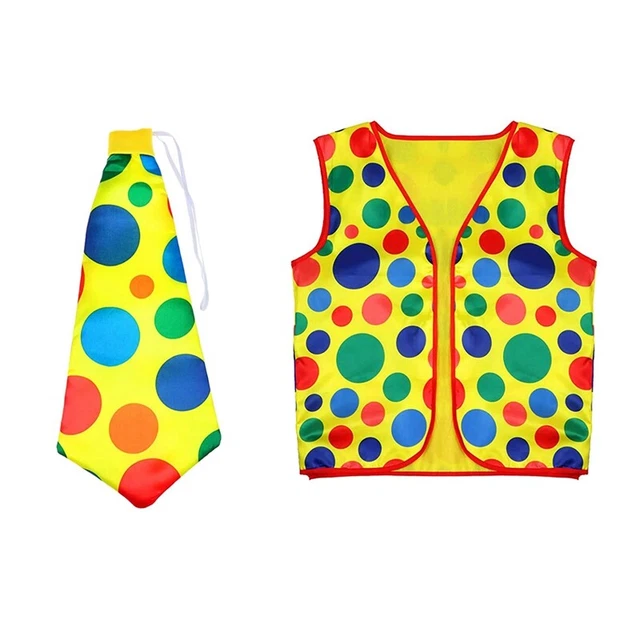 Set di 2 Costumi da Clown Parrucca da Pagliaccio Gilet per il Naso per Alle Q1R3