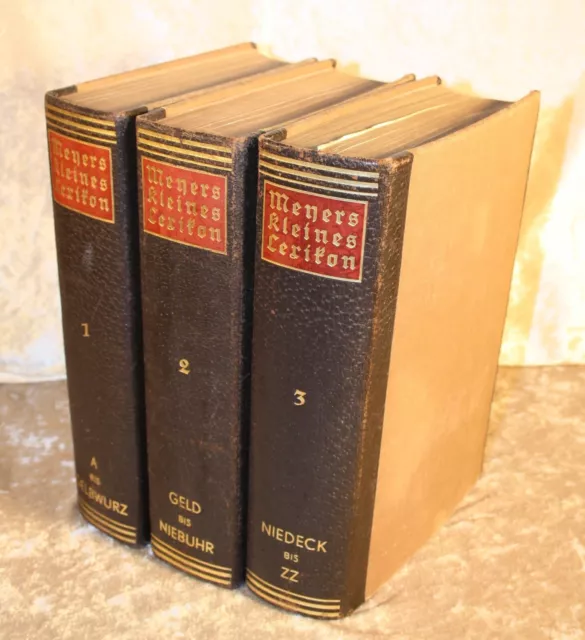 Meyers Kleines Lexikon in 3 Bänden-Bibliographisches Institut 9. Auflage-1933/34 2