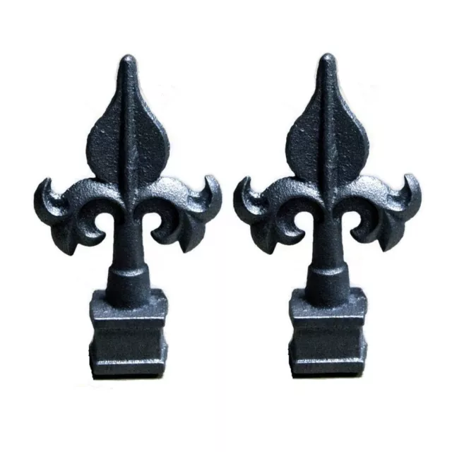 2 Pieces 5/8" Cast Iron Spear Finial Spire, Ornamental Fence Topper Wrought Iron