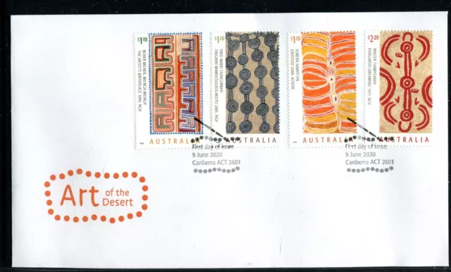 2020 Art of The Desert (Gummed Stamps) FDC - Canberra ACT 2601 PMK