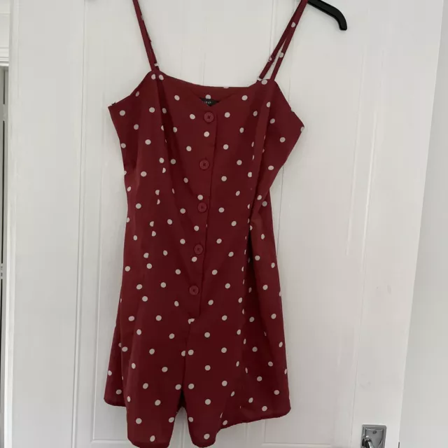 Primark—Playsuit—Brick Red /White Spot—10–Ex Con