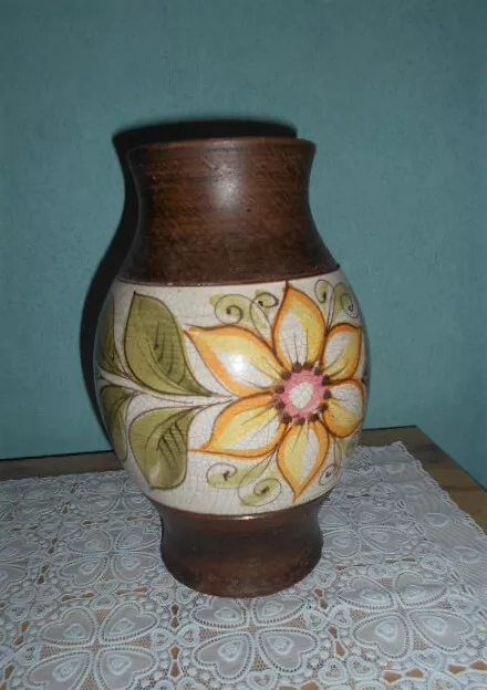 32 - Vase Krug mit Henkel Steinkrug Keramik Steingut H: 26 cm