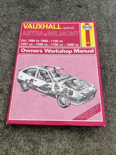 Haynes manual, Vauxhall Astra and Belmont Oct 1984 to Oct 1988 Petrol