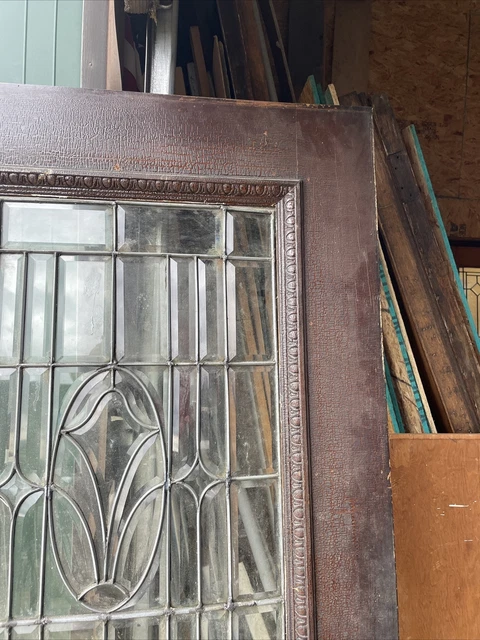 AN 678 antique oak all Beveled Glass entrance door 35.75 x 83.5 x 1.75 3