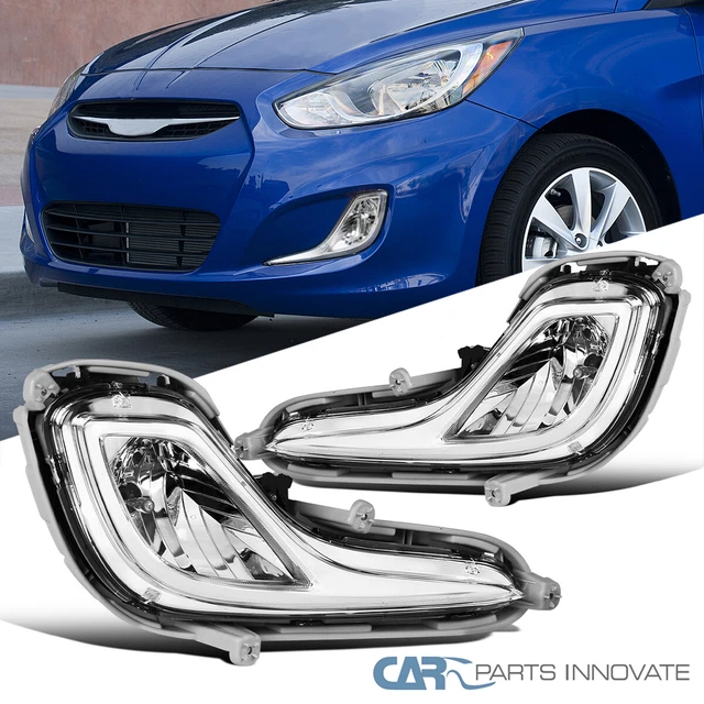 Fit 12-17 Hyundai Accent Bumper Driving Fog Lights Lamps+Switch+Wiring Kit+Bezel
