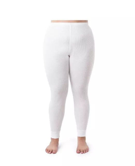 FRUIT OF THE Loom Women's White Eversoft Waffle Thermal Pants Size S ...