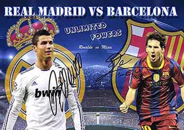 Lionel Messi Christiano Ronaldo Soccer Football Autograph Signed A4 Poster 2