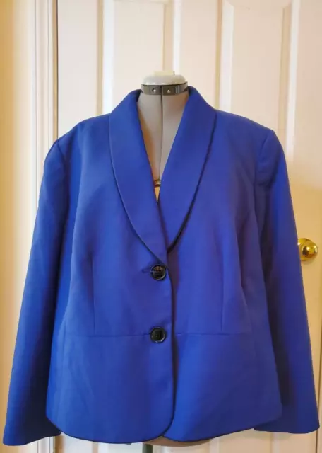 NWOT Le Suit Seperates 1PC Royal Blue Polyester Blazer Jacket Size 24W