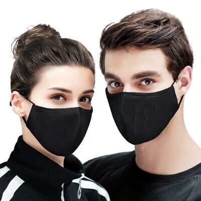 1 PCs Washable Reusable Cotton Face Mask Breath Comfortable Double Layer Black