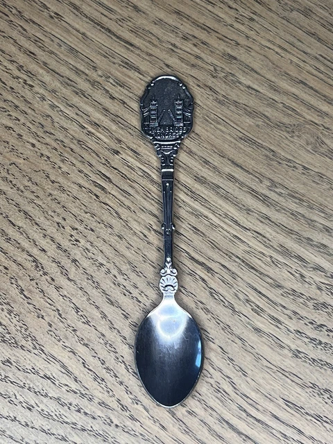 Cuillère Souvenir Ancienne A. Augis Lyon – Émail Monaco – Arg Argenté – État Très Correct