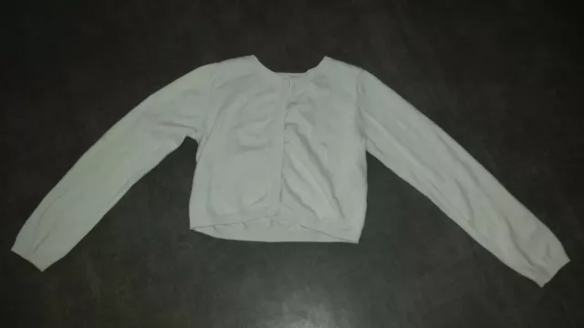 JACADI 10 ans boléro gilet cardigan blanc pour fille idéal cérémonie TBE