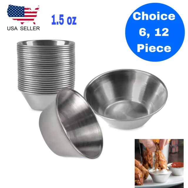 1.5 oz Sauce Cups  Stainless Steel Condiment Portion Cup Dipping Sauce Cup