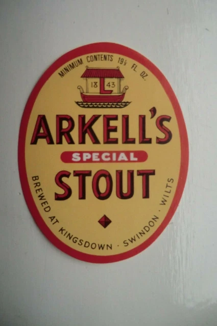 SMALL MINT ARKELL'S SWINDON SPECIAL STOUT 9 1/3fl oz BREWERY BEER BOTTLE LABEL