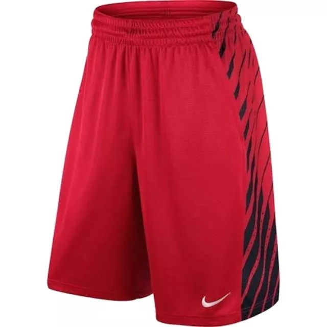 NIKE Elite Power Up Basketball Shorts Red & Black 823901 Youth / Boys Size Large