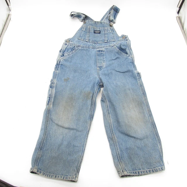 rare Vintage Oshkosh B'gosh Jean Jumpsuit Overalls Kids Size 4 4T Blue Denim 81
